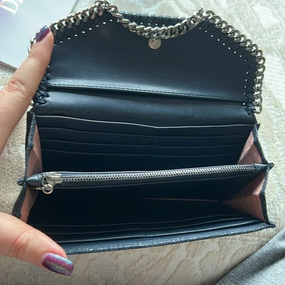 Stella McCartney fallabella continental navy wallet